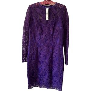 Elegant Purple Lace Dress
